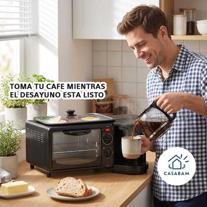 Horno Eléctrico 3 en 1 - Hornea, Tuesta y Prepara Café - Ahorra Comprando un solo producto