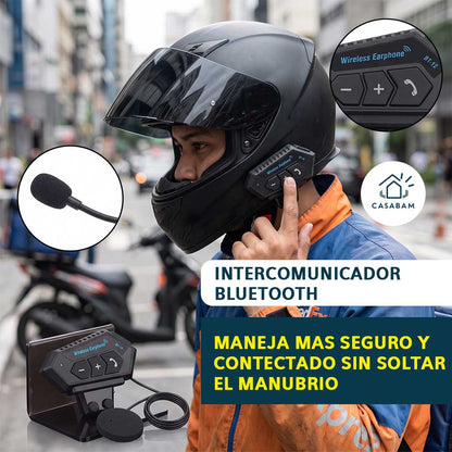 Intercomunicador Bluetooth para Casco - Conecta llamadas, música y GPS - Atiende cada entrega
