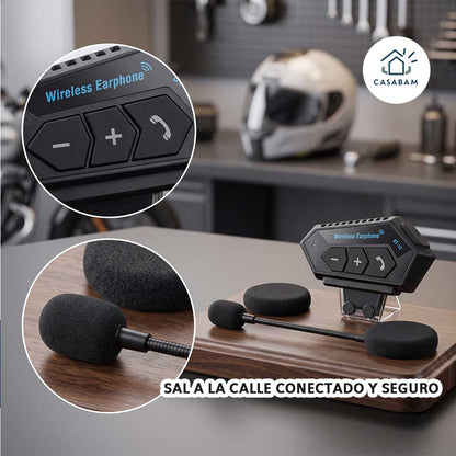 Intercomunicador Bluetooth para Casco - Conecta llamadas, música y GPS - Atiende cada entrega