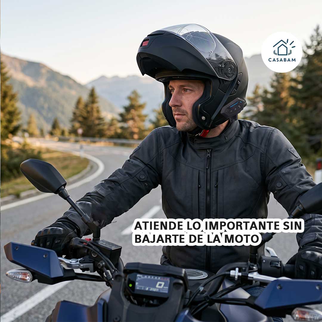 Intercomunicador Bluetooth para Casco - Conecta llamadas, música y GPS - Atiende cada entrega