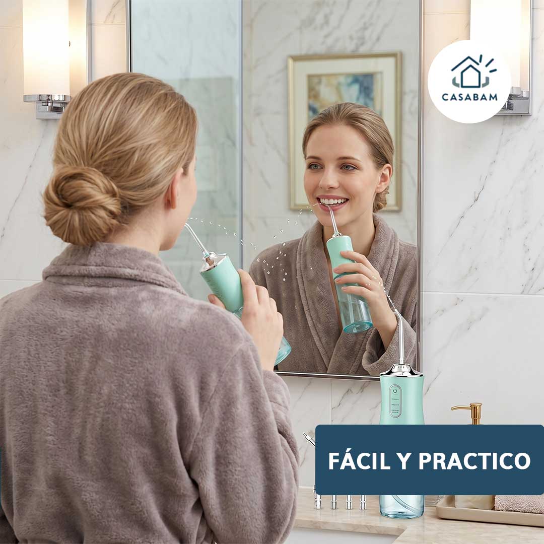 Irrigador Bucal Anti Mal Olor - Limpia con agua a presión los rincones que el cepillo no alcanza.