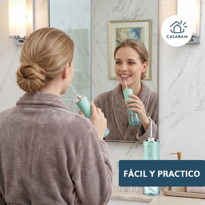 Irrigador Bucal Anti Mal Olor - Limpia con agua a presión los rincones que el cepillo no alcanza.