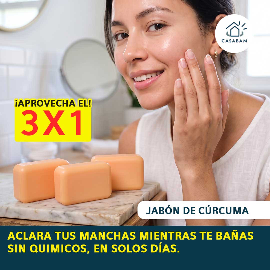 Jabón de cúrcuma - Aclara manchas oscuras con uso diario - Recupera el color natural de tu piel