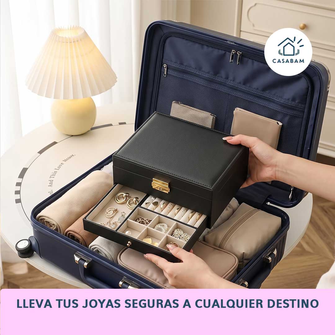 Joyero Organizador con Compartimentos - Guarda y protege cada joya en su lugar - Llévalo de viaje sin perder nada