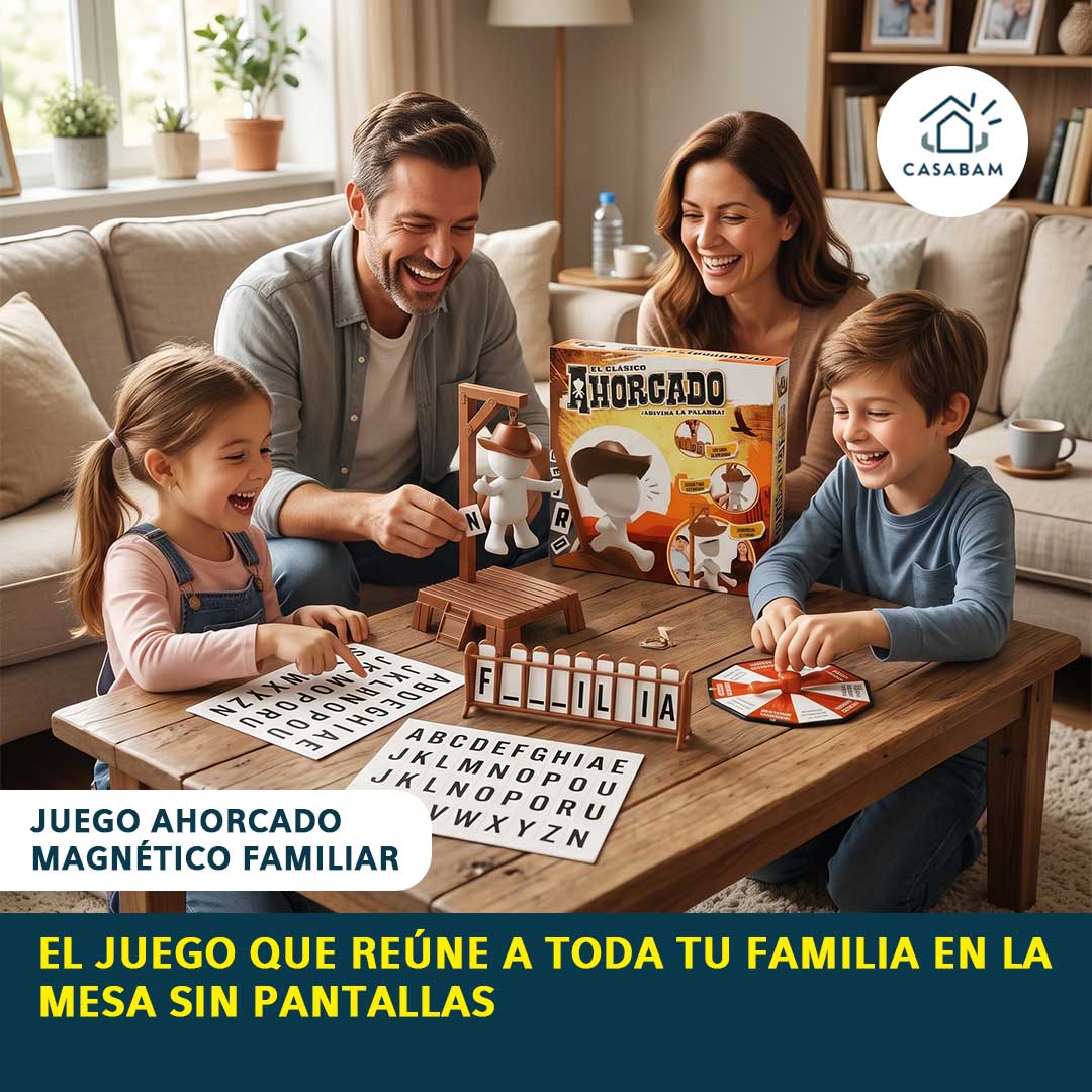 Juego Ahorcado Magnético Familiar - Adivina la Palabra en Equipo - Reúne a tu Familia para Reír Juntos