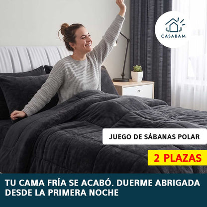 Juego de Sábanas Polar — Mantiene el calor mientras duermes — El set que convierte tu cama fría en tu rincón más cálido del invierno