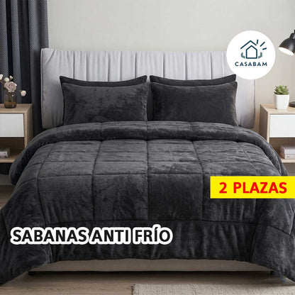 Juego de Sábanas Polar — Mantiene el calor mientras duermes — El set que convierte tu cama fría en tu rincón más cálido del invierno