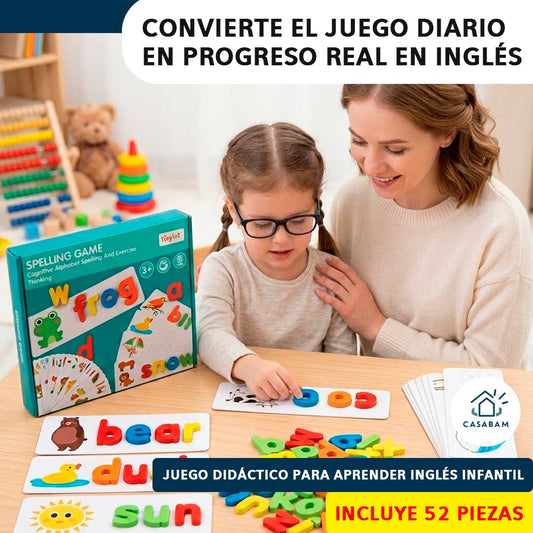 Juego Didáctico de Inglés Infantil – Kit para construir palabras – Convierte el juego diario en progreso real en inglés