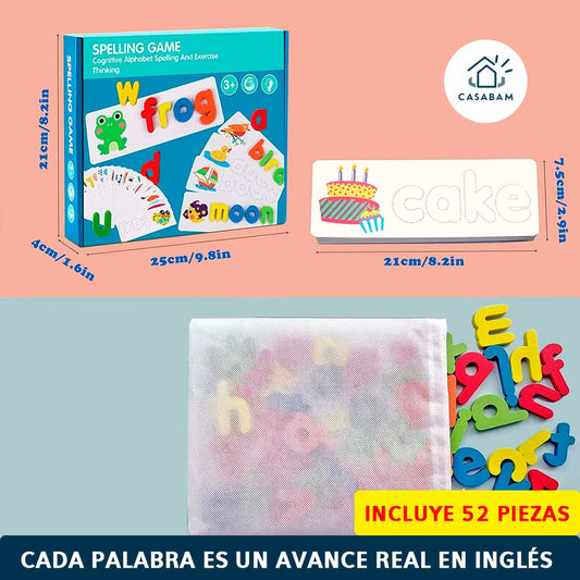 Juego Didáctico de Inglés Infantil – Kit para construir palabras – Convierte el juego diario en progreso real en inglés