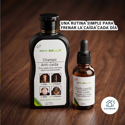Kit Anticaída Shampoo + Sérum Max Belle - Frena la caída y estimula el crecimiento capilar