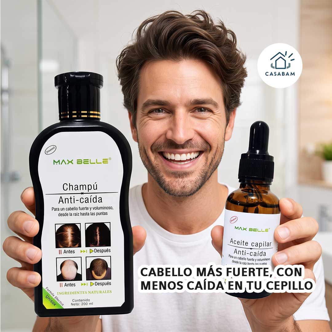 Kit Anticaída Shampoo + Sérum Max Belle - Frena la caída y estimula el crecimiento capilar