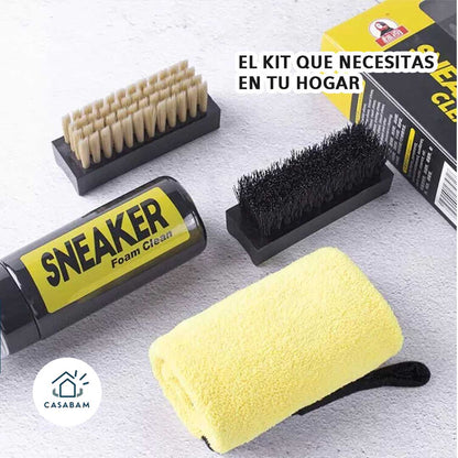 Kit De Limpieza de Zapatillas con Espuma - Restaura el blanco original del calzado – Tus zapatillas lucen como el primer día, sin esfuerzo