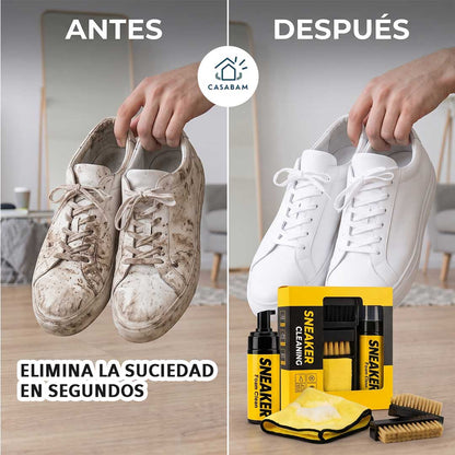 Kit De Limpieza de Zapatillas con Espuma - Restaura el blanco original del calzado – Tus zapatillas lucen como el primer día, sin esfuerzo