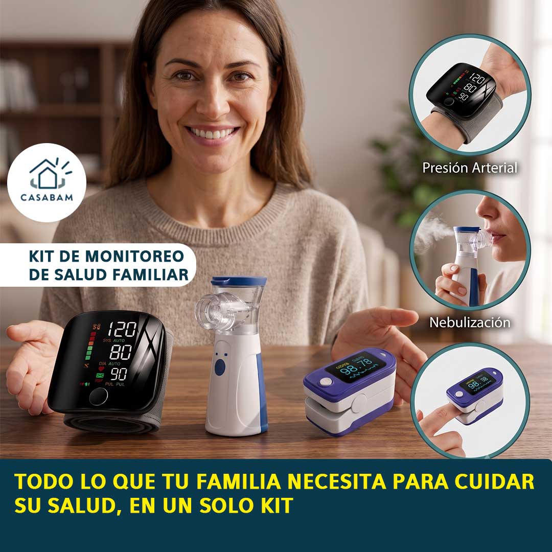 Kit de monitoreo de salud familiar - Detecta a tiempo una presión alta o bajo oxígeno antes de que se vuelva grave