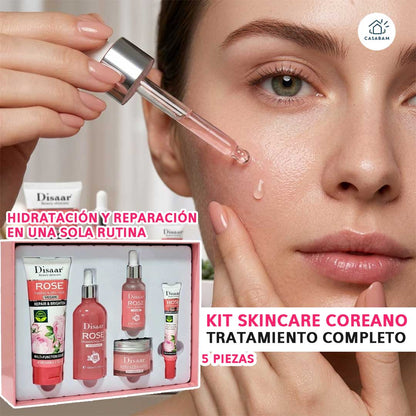 Kit de Hidratación Facial de Rosa y Ceramidas - Repara y Revitaliza la Piel - Luce una piel hidratada, suave y saludable todos los días.