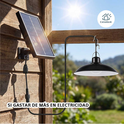 Lampara Led Solar Tipo Campana - Ilumina zonas toda la noche sin enchufe solo con carga solar de un día