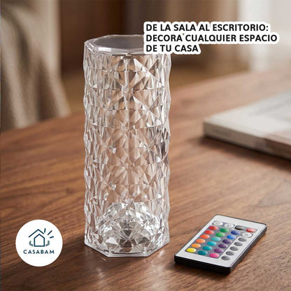 Lámpara Velador de Cristal Diamante - Crea el ambiente perfecto para cada momento, tocando y listo