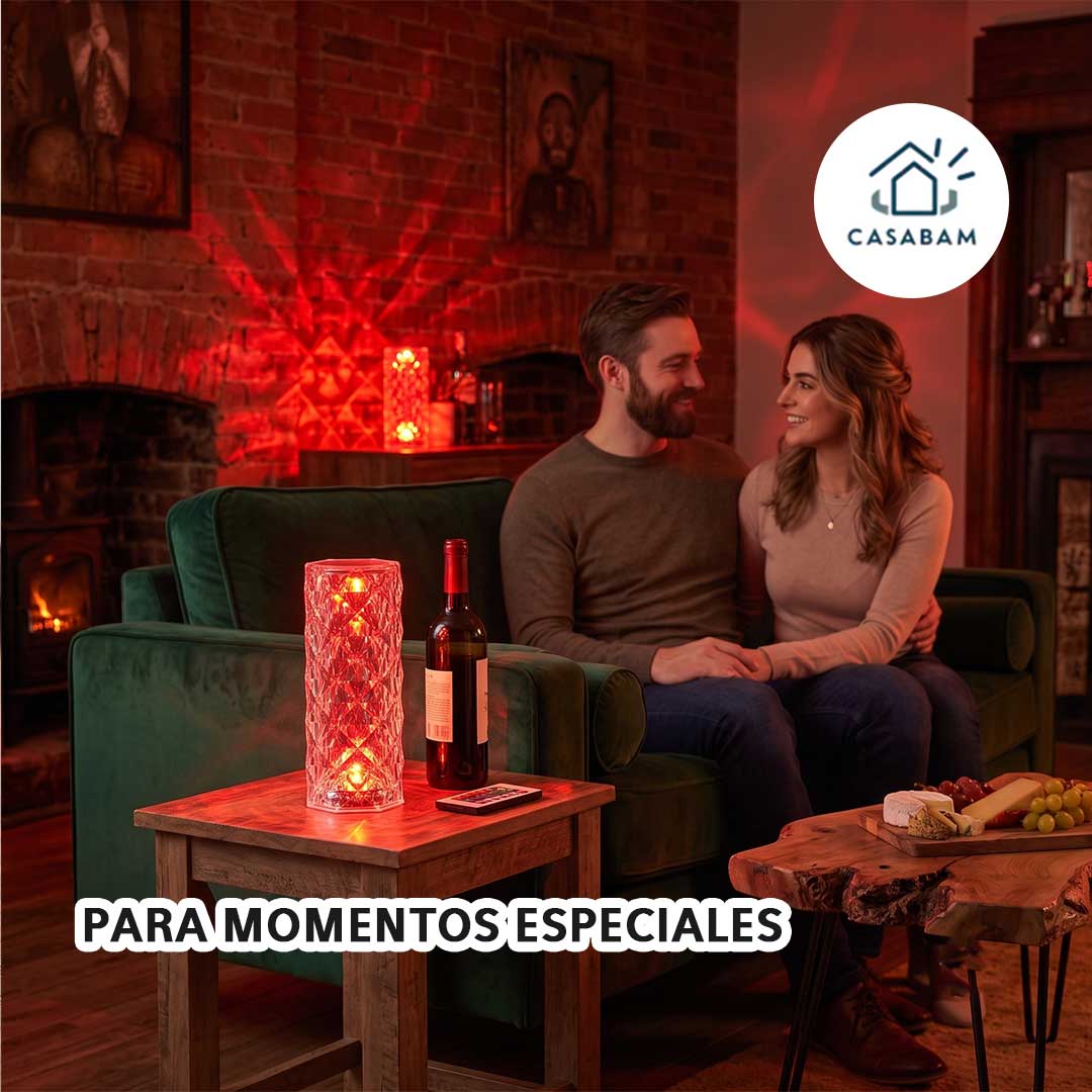 Lámpara Velador de Cristal Diamante - Crea el ambiente perfecto para cada momento, tocando y listo