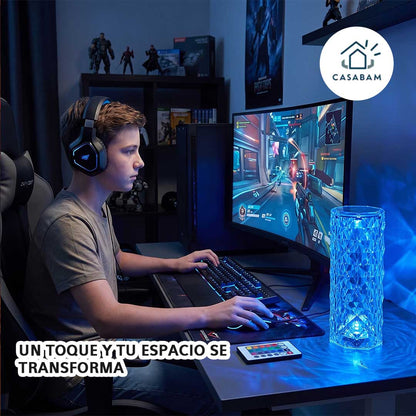 Lámpara Velador de Cristal Diamante - Crea el ambiente perfecto para cada momento, tocando y listo