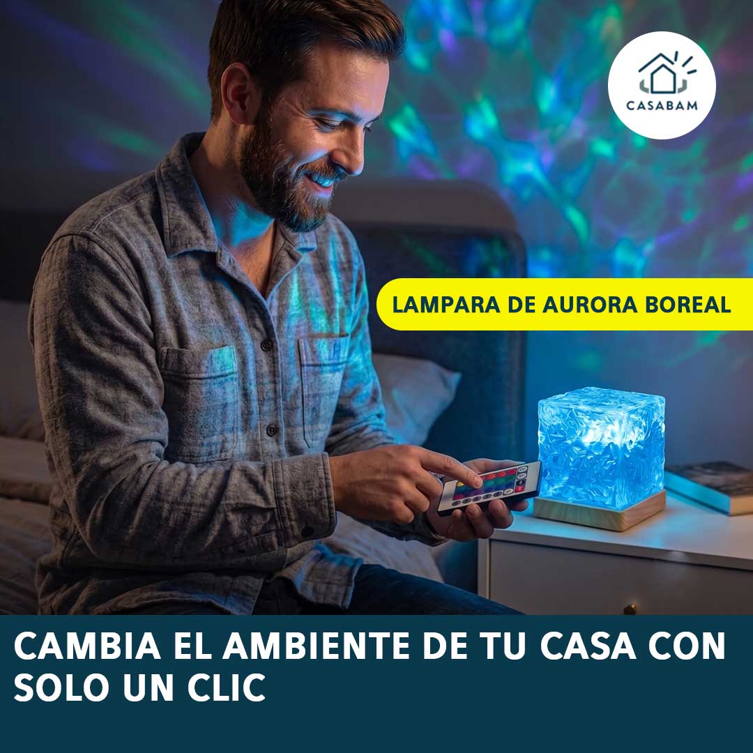 Lampara de aurora boreal - Olas y colores giratorios - Noches tranquilas para toda la familia