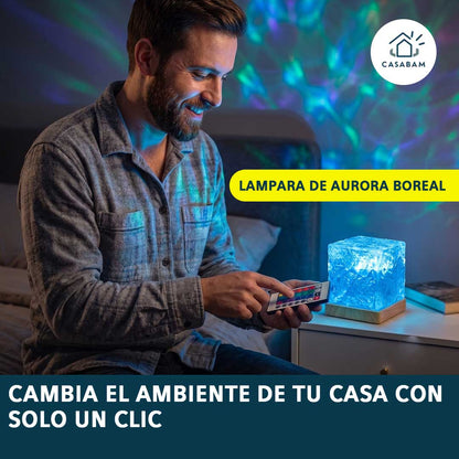 Lampara de aurora boreal - Olas y colores giratorios - Noches tranquilas para toda la familia