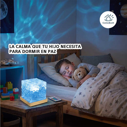 Lampara de aurora boreal - Olas y colores giratorios - Noches tranquilas para toda la familia