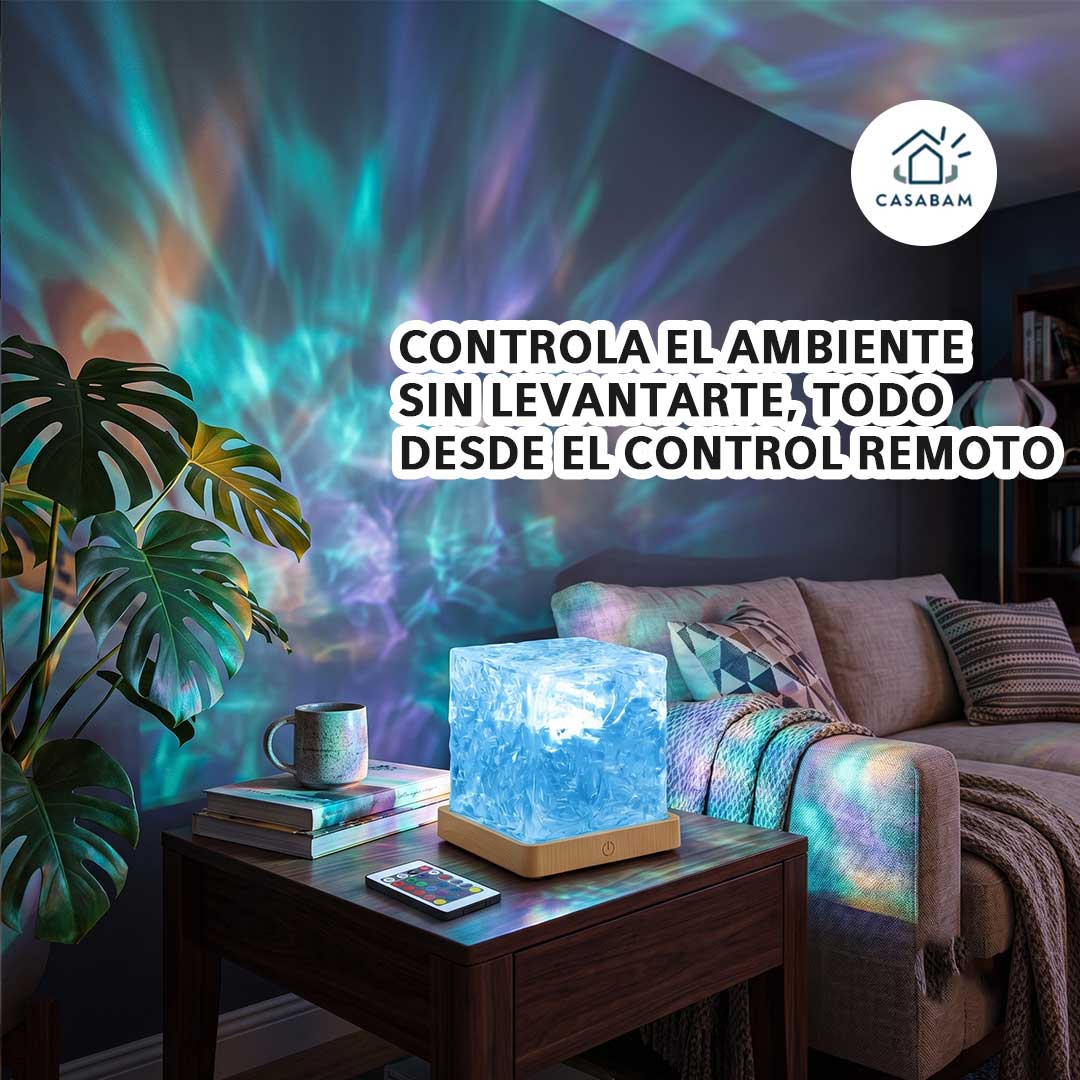 Lampara de aurora boreal - Olas y colores giratorios - Noches tranquilas para toda la familia