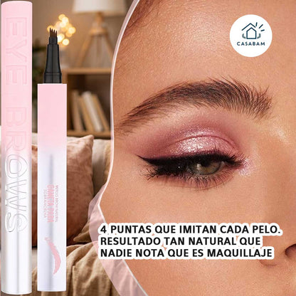 2x1 Lápiz cejas impermeable 4 puntas - Resistente al agua y al sudor - Cejas con efecto microblading en 2 minutos, desde casa y sin agujas.