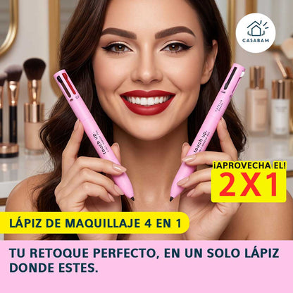 Lápiz de Maquillaje 4 en 1 - Aplica corrector, iluminador y más al instante - Lista en segundos