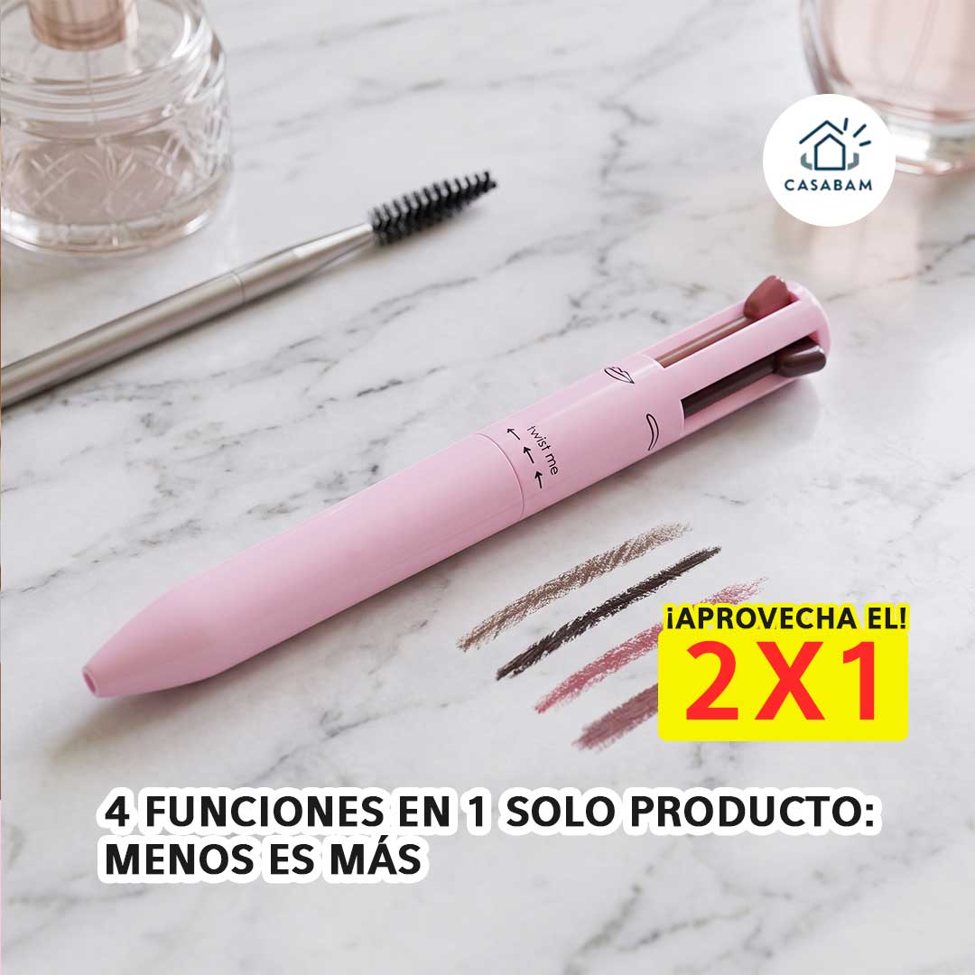 Lápiz de Maquillaje 4 en 1 - Aplica corrector, iluminador y más al instante - Lista en segundos