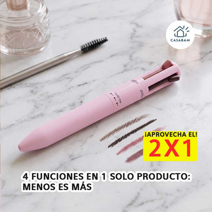 Lápiz de Maquillaje 4 en 1 - Aplica corrector, iluminador y más al instante - Lista en segundos