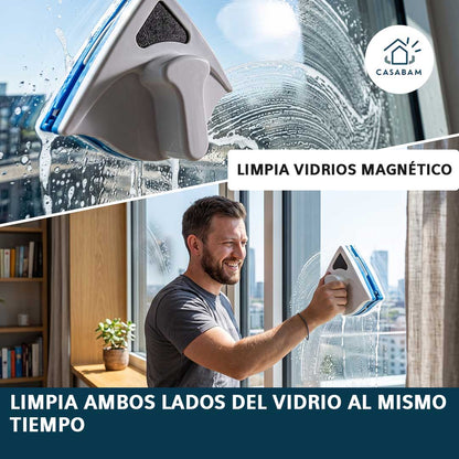 Limpia Vidrios Magnético - Limpia ambos lados del vidrio a la vez - Sin abrir la ventana, sin ensuciarte las manos