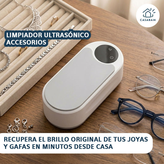 Limpiador Ultrasónico – Limpieza profunda por ultrasonido – Recupera el brillo original de tus joyas y gafas en minutos desde casa