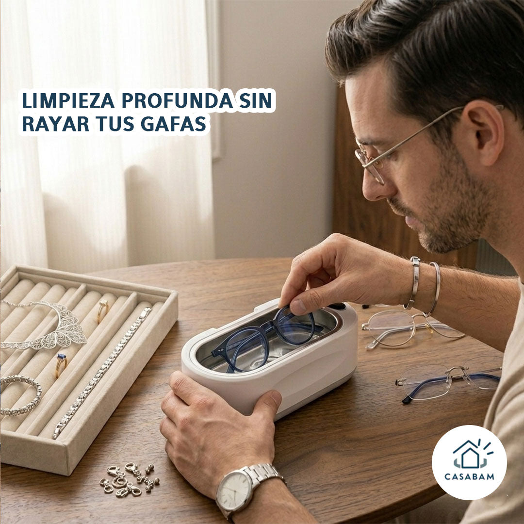Limpiador Ultrasónico – Limpieza profunda por ultrasonido – Recupera el brillo original de tus joyas y gafas en minutos desde casa