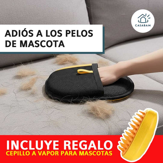 Guante Quita Pelos + Cepillo de Vapor – Retira pelos sin esfuerzo – Mantén tu ropa y muebles impecables.