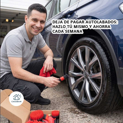 Limpieza De Auto Kit de 16 Piezas - Limpieza completa de auto interior y exterior - Deja de pagar autolavados para siempre