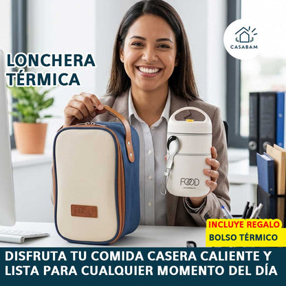 Lonchera Térmica Saludable de Acero Inoxidable – Facilita llevar comida casera diaria – Come más saludable llevando tu almuerzo preparado desde casa