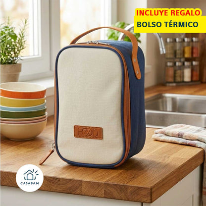 Lonchera Térmica Saludable de Acero Inoxidable – Facilita llevar comida casera diaria – Come más saludable llevando tu almuerzo preparado desde casa