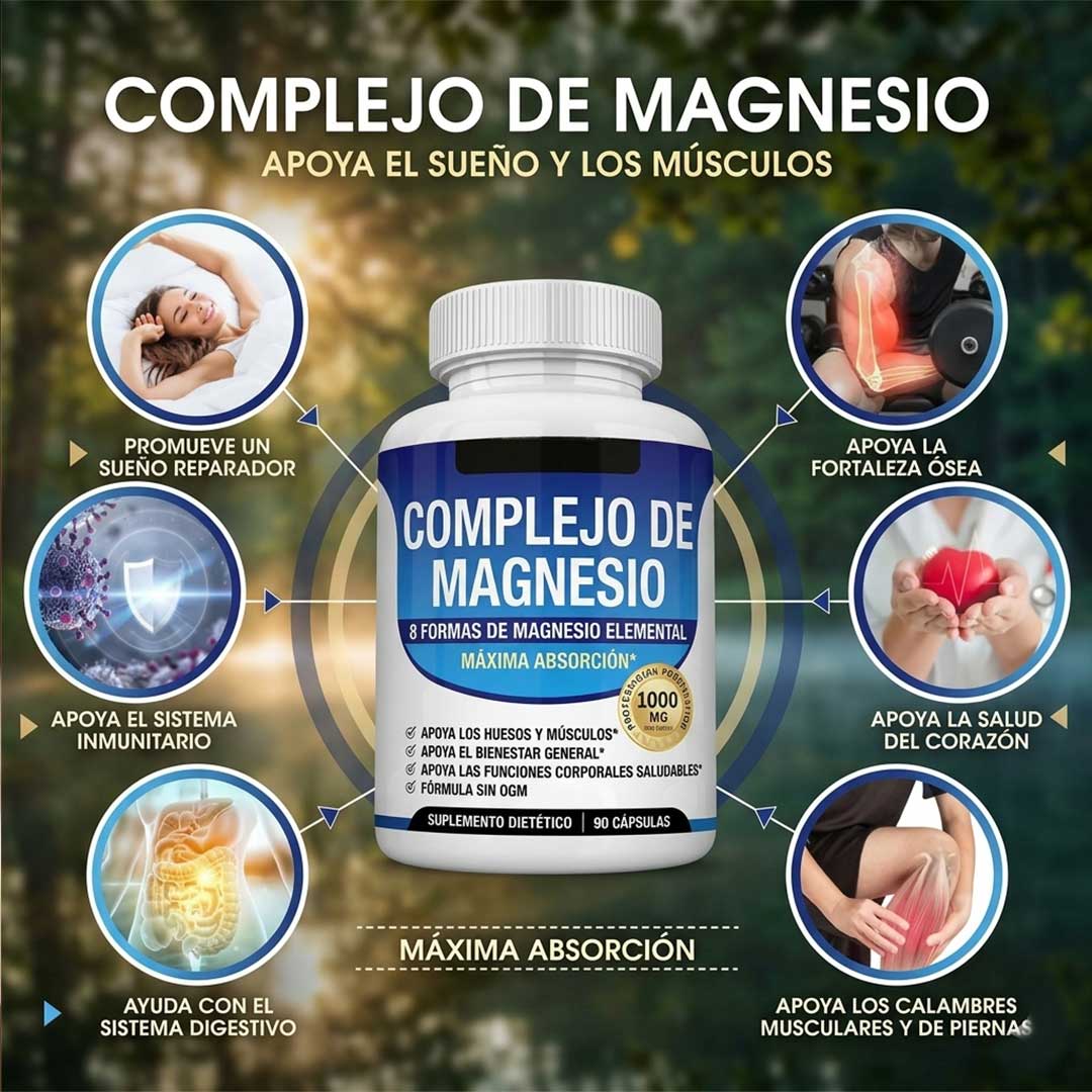 Magnesium Complex – Recuperación muscular diaria – Mejora la calidad de tu sueño y despierta con sensación real de descanso cada mañana