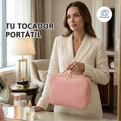 Maletín de Maquillaje con Espejo y Luz LED - Iluminación perfecta para maquillarte - Logra un maquillaje impecable donde estés