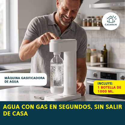 Máquina Gasificadora de Agua - Convierte agua en bebida con gas al instante - Agua con gas lista en segundos