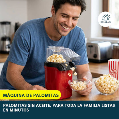 Máquina de Palomitas - Sopla aire caliente para cocinar el maíz sin grasa - En minutos tienes palomitas sabrosas
