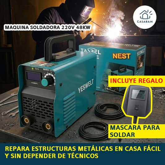 Maquina Soldadora 220v 48kw – Repara y Suelda en Casa Fácil – Sin depender de técnicos ni equipos grandes