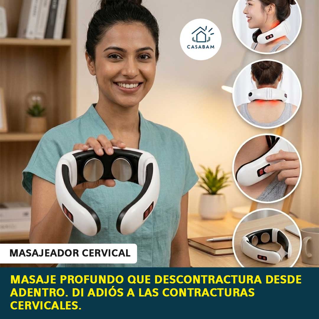 Masajeador Cervical - Descontractura el cuello y la espalda con calor y vibración desde la comodidad del hogar.