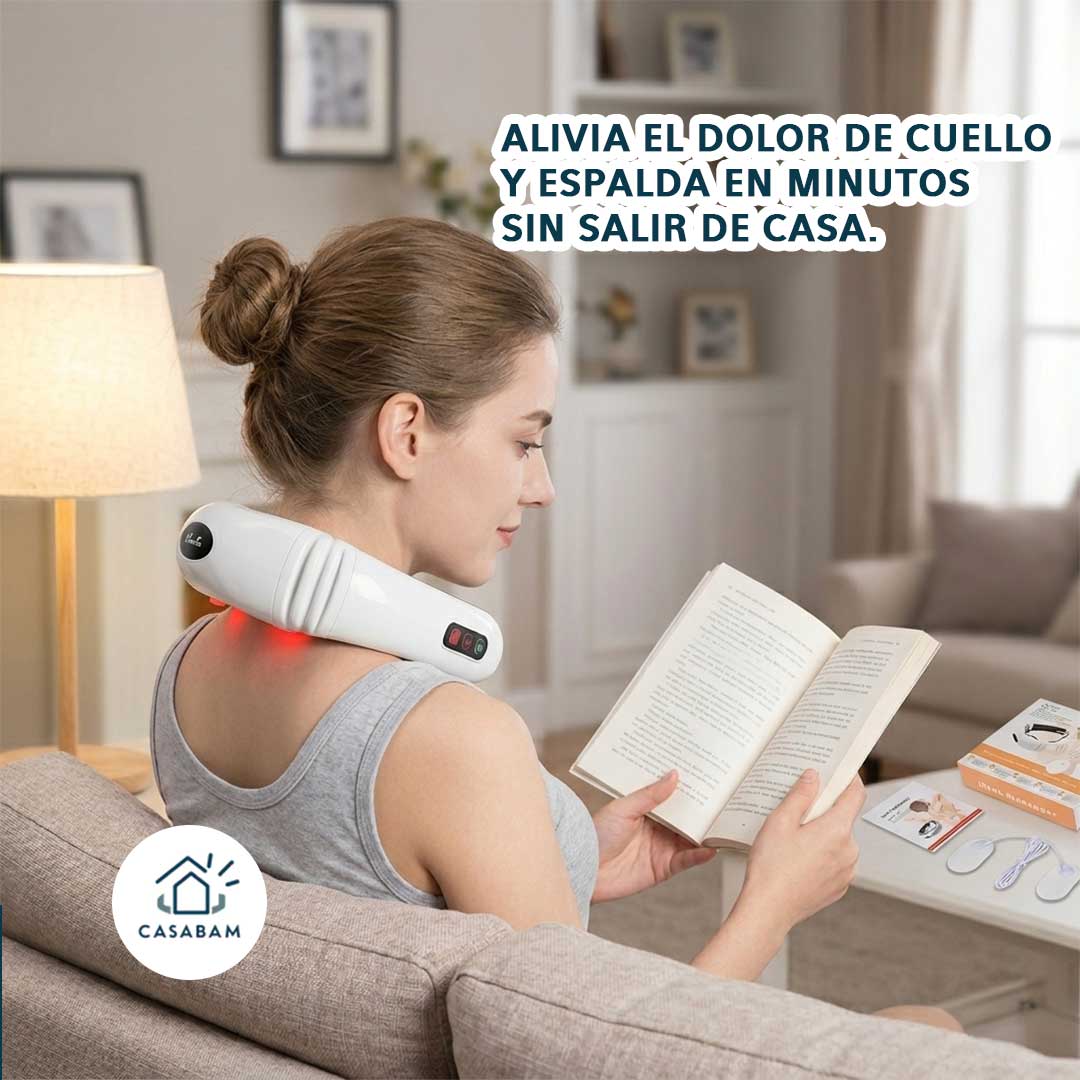 Masajeador Cervical - Descontractura el cuello y la espalda con calor y vibración desde la comodidad del hogar.