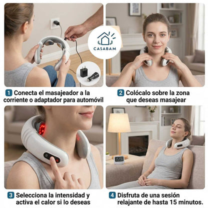 Masajeador Cervical - Descontractura el cuello y la espalda con calor y vibración desde la comodidad del hogar.