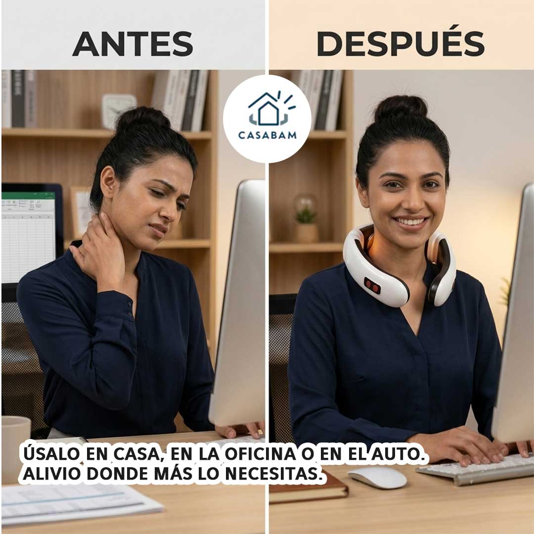 Masajeador Cervical - Descontractura el cuello y la espalda con calor y vibración desde la comodidad del hogar.