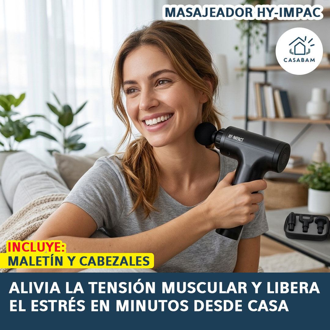 Masajeador Percusivo HY-Impact RelaxPro –  Reduce la tensión muscular y libera el estrés en minutos desde casa