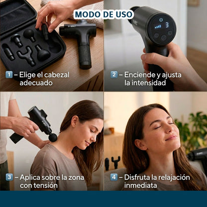 Masajeador Percusivo HY-Impact RelaxPro –  Reduce la tensión muscular y libera el estrés en minutos desde casa