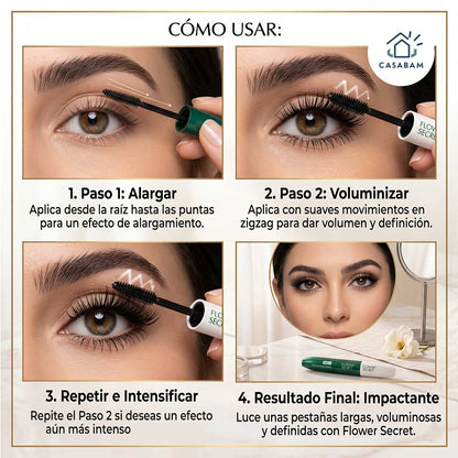 Máscara de Pestañas para Todo el Día - Fija el maquillaje de pestañas desde la mañana hasta la noche sin retoques - Resistente al agua